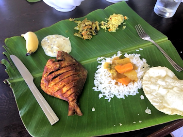 Fischmahlzeit in Indien