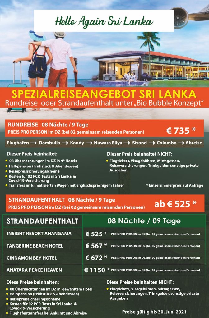 Spezialreiseangebot Sri Lanka